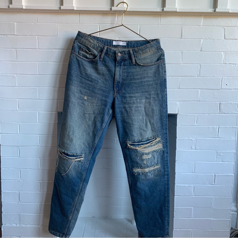 Topman Distressed Relaxed Jeans